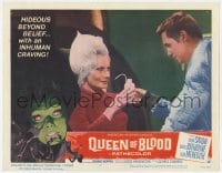 8d774 QUEEN OF BLOOD LC #2 1966 close up of Dennis Hopper giving drink to inhuman Florence Marley!