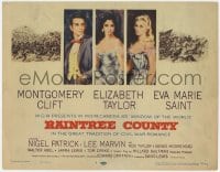 8d144 RAINTREE COUNTY TC 1957 art of Montgomery Clift, Elizabeth Taylor & Eva Marie Saint!
