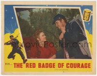 8d778 RED BADGE OF COURAGE LC #2 1951 Civil War soldier Audie Murphy flirting with pretty girl!