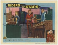 8d787 RIDERS TO THE STARS LC #5 1954 worried Martha Hyer with microphone in control room!