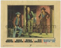 8d788 RIO BRAVO LC #8 1959 posed portrait of John Wayne, Ricky Nelson & Dean Martin by jail!