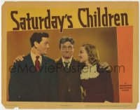 8d809 SATURDAY'S CHILDREN LC 1940 Claude Rains between John Garfield & pretty Anne Shirley!