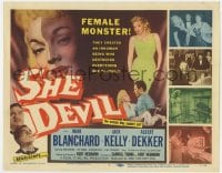 8d157 SHE DEVIL TC 1957 inhuman female monster who destroyed everything she touched, Mari Blanchard!