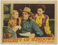 8d828 SHERIFF OF SUNDOWN LC 1944 Allan Rocky Lane with pretty Linda Sterling & young Twinkle Watts!