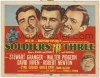 8d163 SOLDIERS THREE TC 1951 Stewart Granger, Walter Pidgeon & Niven in unauthorized Gunga Din!