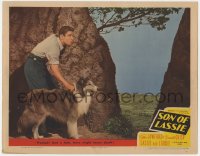 8d846 SON OF LASSIE LC #3 1945 one false move might mean death for Peter Lawford & Lassie!