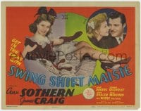 8d170 SWING SHIFT MAISIE TC 1943 full-length sexy Ann Sothern over clock art, James Craig!