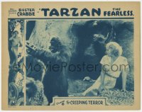 8d873 TARZAN THE FEARLESS chapter 8 LC 1933 Julie Bishop in cave with fake ape, The Creeping Terror!
