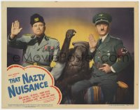 8d882 THAT NAZTY NUISANCE LC 1943 Watson as Hitler & Devlin as Mussolini posing with orangutan!