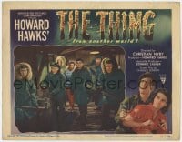 8d886 THING LC #6 1951 Howard Hawks classic horror, Margaret Sheridan stands behind men w/ weapons!