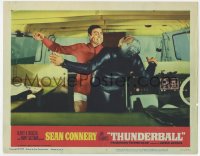 8d896 THUNDERBALL LC #1 1965 c/u of Sean Connery as James Bond attacking Adolfo Celi inside boat!
