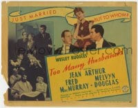 8d177 TOO MANY HUSBANDS TC 1940 Jean Arthur, Fred MacMurray & Melvyn Douglas in love triangle!