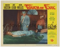 8d921 TOUCH OF EVIL LC #6 1958 director/star Orson Welles looking at Janet Leigh laying in bed!