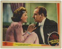 8d936 TWO-FACED WOMAN LC 1941 Melvyn Douglas calls laughing Greta Garbo a female Jekyll & Hyde!
