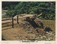 8d941 VANISHING POINT LC #5 1971 great image of car driving through fence into the river!