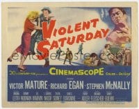 8d183 VIOLENT SATURDAY TC 1955 Victor Mature, Richard Egan, Sylvia Sydney, Richard Fleischer!