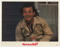 8d960 WHAT ABOUT BOB LC 1991 smiling Bill Murray with jar around his neck, directed by Frank Oz!