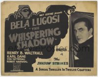 8d187 WHISPERING SHADOW chap 4 TC 1933 art of shadow shooting beams at Bela Lugosi, Shadow Strikes!