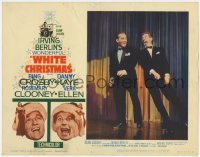 8d964 WHITE CHRISTMAS LC #2 R1961 Danny Kaye & Bing Crosby in tuxedos dancing on stage, Curtiz!