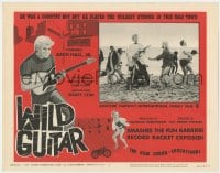 8d970 WILD GUITAR LC #7 1962 Arch Hall Jr. on motorcycle with guitar on beach, Ray Dennis Steckler!