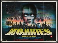 8f821 DAWN OF THE DEAD British quad 1980 George Romero, no more room in HELL, cool Chantrell art!