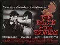 8f838 FALCON & THE SNOWMAN British quad 1985 Sean Penn, Timothy Hutton, John Schlesigner directed!