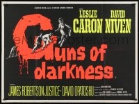 8f853 GUNS OF DARKNESS British quad 1962 Leslie Caron & David Niven can't escape the guns of darkness!