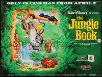 8f865 JUNGLE BOOK advance DS British quad R1993 Walt Disney cartoon classic, art of Mowgli's friends!