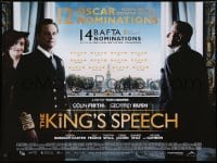 8f868 KING'S SPEECH DS British quad 2010 Colin Firth, Helena Bonham Carter, Geoffrey Rush!