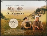 8f908 OUT OF AFRICA British quad 1985 Robert Redford & Meryl Streep, directed by Sydney Pollack!