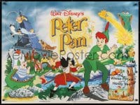 8f911 PETER PAN British quad R1980s Walt Disney animated cartoon fantasy classic!