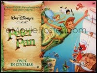 8f912 PETER PAN British quad R1990s Walt Disney animated cartoon fantasy classic, great flying art!