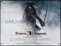 8f915 PIRATES OF THE CARIBBEAN: AT WORLD'S END advance DS British quad 2007 Depp as Captain Jack!