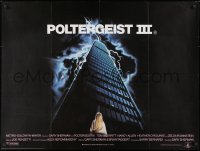 8f919 POLTERGEIST 3 British quad 1988 great image of Heather O'Rourke in front of skyscraper in storm!