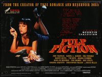 8f922 PULP FICTION DS British quad 1994 Quentin Tarantino, sexy Uma Thurman smoking in bed!