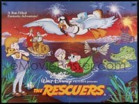 8f928 RESCUERS British quad R1980s Disney mouse mystery cartoon from the depths of Devil's Bayou!