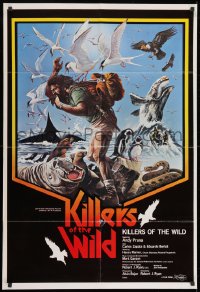 8f020 KILLERS OF THE WILD Canadian 1sh 1977 cool completely different wildlife artwork!