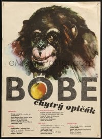 8f228 BOBE CHYTRY OPICAK Czech 12x17 1968 wonderful Vladimir Bidlo art of chimpanzee monkey!