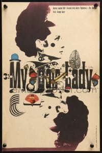 8f255 MY FAIR LADY Czech 11x16 1967 different art of Audrey Hepburn & Rex Harrison by Kaplan!