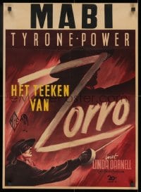 8f011 MARK OF ZORRO Dutch 1947 masked hero Tyrone Power in costume, completely different art!