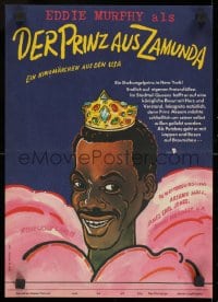 8f568 COMING TO AMERICA East German 12x16 1990 artwork of African Prince Eddie Murphy by Wongel!