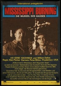 8f577 MISSISSIPPI BURNING East German 12x16 1989 great image of Gene Hackman & Willem Dafoe!