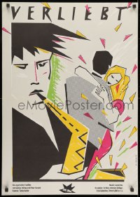 8f506 LOVE TILL FIRST BLOOD East German 23x32 1987 completely different stylized art by B. Krause!