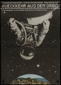 8f553 VOZVRASHCHENIYE S ORBITY East German 23x32 1985 Aleksandr Surin, Gumn art of cosmonaut!
