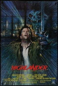 8f776 HIGHLANDER English 1sh 1986 different art of immortal Christopher Lambert by Brian Bysouth!