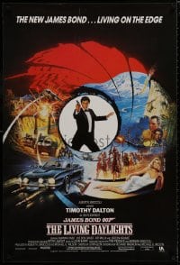 8f778 LIVING DAYLIGHTS English 1sh 1987 Timothy Dalton as James Bond, art montage by Brian Bysouth!