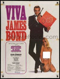 8f299 FROM RUSSIA WITH LOVE French 24x32 R1970 Thos art of Sean Connery as James Bond & sexy blonde!