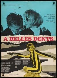 8f311 LIVING IT UP French 23x32 1966 Giorgio Olivetti art of sexy Mireille Darc, A belles dents!