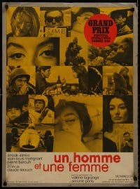 8f314 MAN & A WOMAN French 23x31 1966 Claude Lelouch's Un homme et une femme, Aimee &Trintignant!