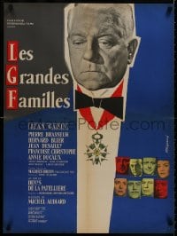 8f325 POSSESSORS French 22x31 R1960 Les Grandes Familles, art of Jean Gabin by Rene Ferracci!
